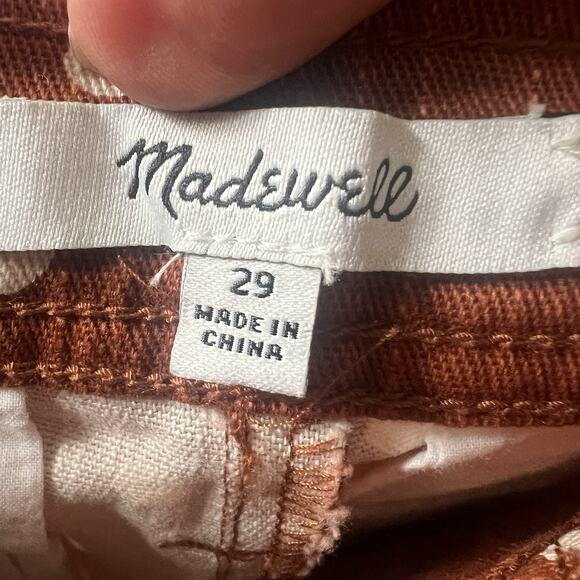 Madewell Emmett Patch Pocket Shorts in Inkspot Dots Size 29 NWOT Brown - Picture 6 of 7